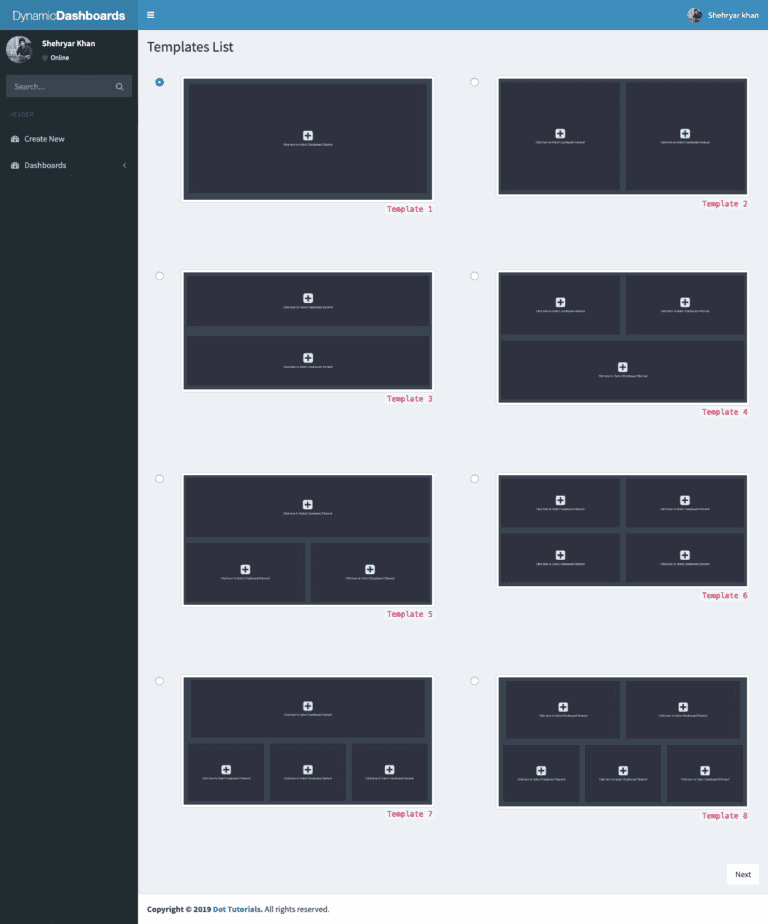 Dynamic Dashboard Templates